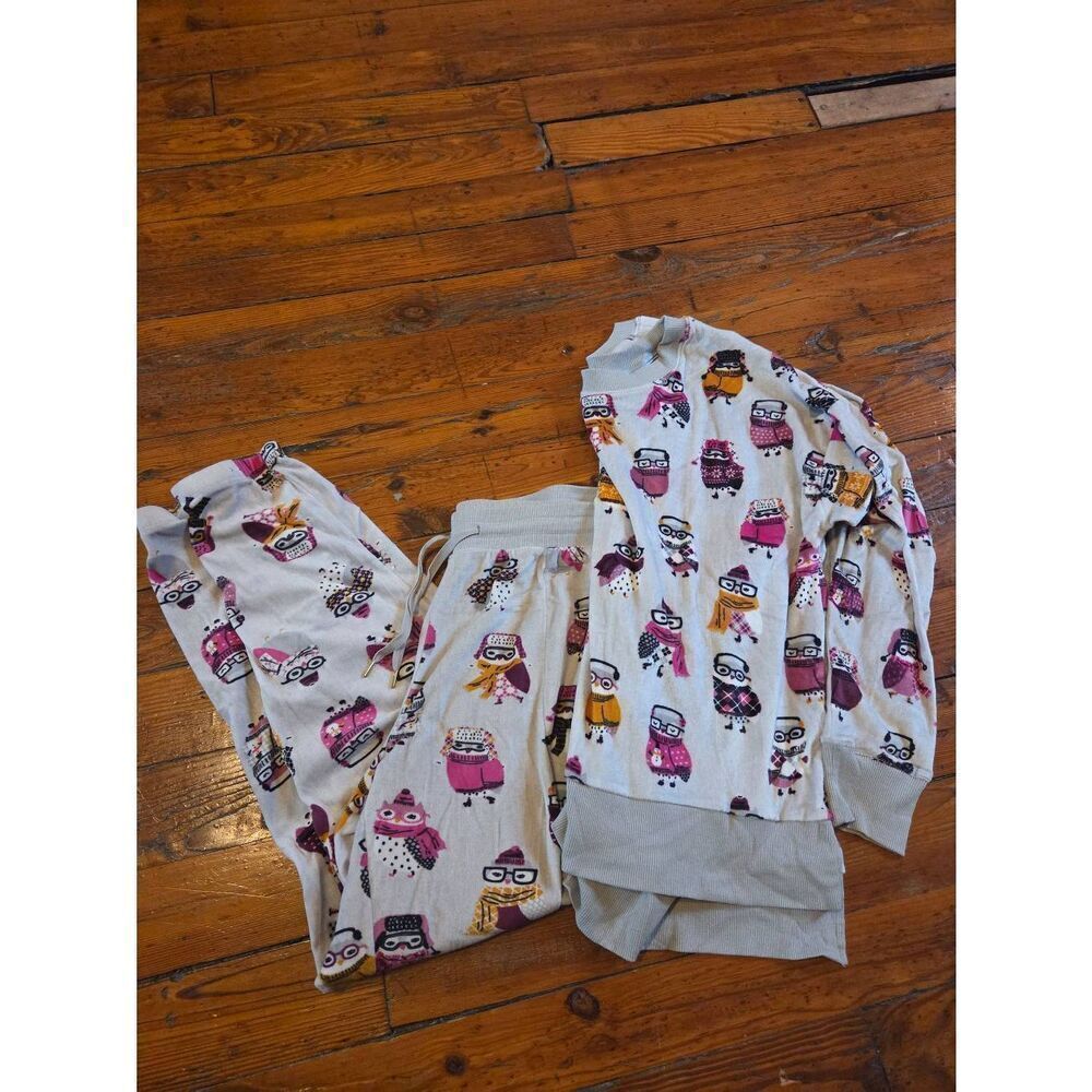 Winter Owl Pajama Set Size Medium